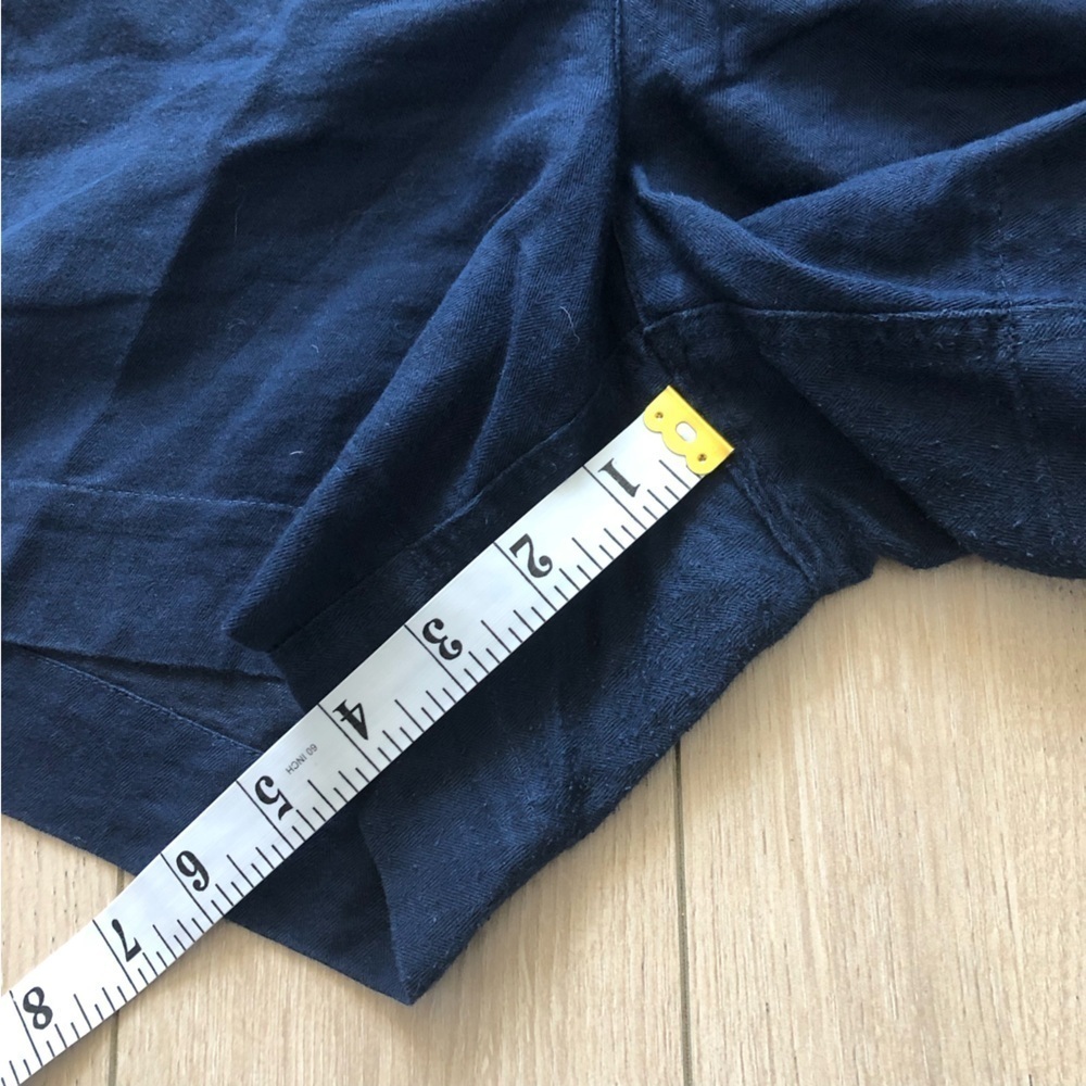 Lauren Ralph Lauren Linen Cotton Blend Shorts in Navy Size 14 - Picture 8 of 11